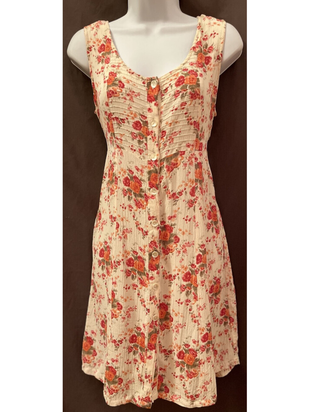 VTG 90s April Cornell Rayon Floral Grunge Cottagecore Prairie Babydoll Dress S